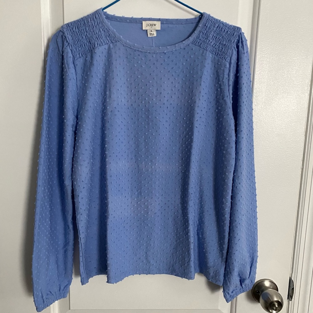 J.Crew Long sleeve clip dot top